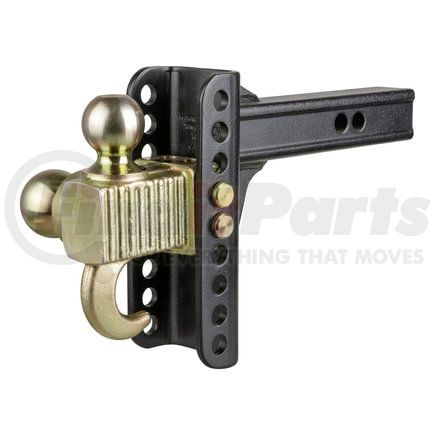 45904 by CURT MANUFACTURING - Adjustable Channel Mount with Hook/Step Dual-Ball-2in. Shank; 14K; 6in. Drop