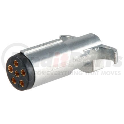 58080 by CURT MANUFACTURING - 6-Way Round Connector Plug (Trailer Side; Diecast Metal)