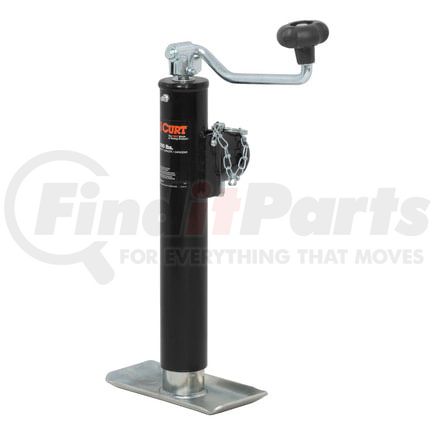 28351 by CURT MANUFACTURING - Pipe-Mount Swivel Jack with Top Handle (5;000 lbs; 10in. Travel; Packaged)