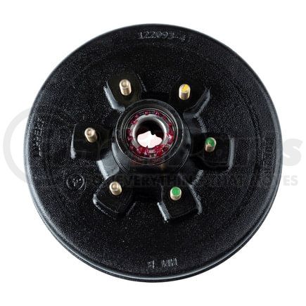 814202 by CURT MANUFACTURING - 12in. RV Brake Drum Hub Assembly for 6;000-lb. Axle-6 on 5.5in.; 1/2in. Stud (Fu