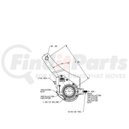 30050003 by HALDEX - Air Brake Automatic Slack Adjuster - 7" Arm Length, 1.5" Spline Diameter, 10 Spline Count