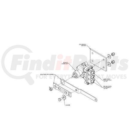 90555046 by HALDEX - Precision Response (PR Plus) Height Control Valve - Peterbilt Replacement, with Bracket and Exhaust Tube