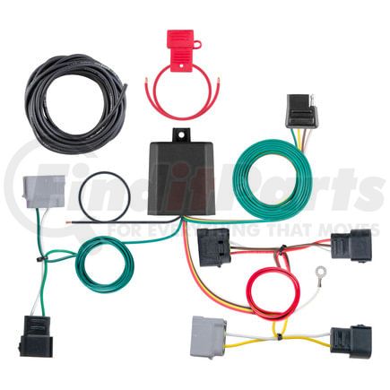 56345 by CURT MANUFACTURING - Custom Wiring Harness; 4-Way Flat Output; Select Ford Escape; Mazda Tribute