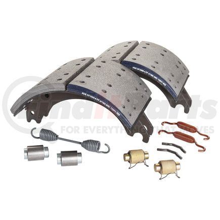 GF4710QG by HALDEX - Drum Brake Shoe Kit - Remanufactured, Rear, Relined, 2 Brake Shoes, with Hardware, FMSI 4710, for Meritor "Q" Plus Applications