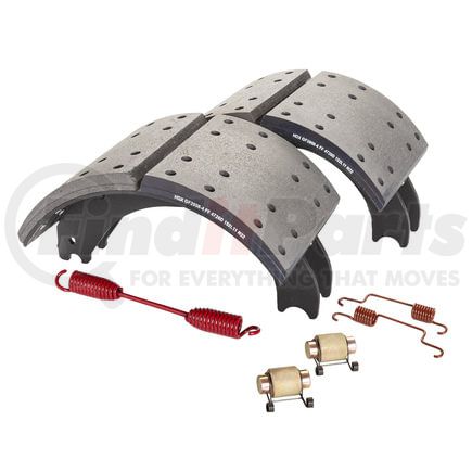 GF4726ES2G by HALDEX - Drum Brake Shoe Kit - Remanufactured, Rear, Relined, 2 Brake Shoes, with Hardware, FMSI 4726, for Eaton "ESII" Applications