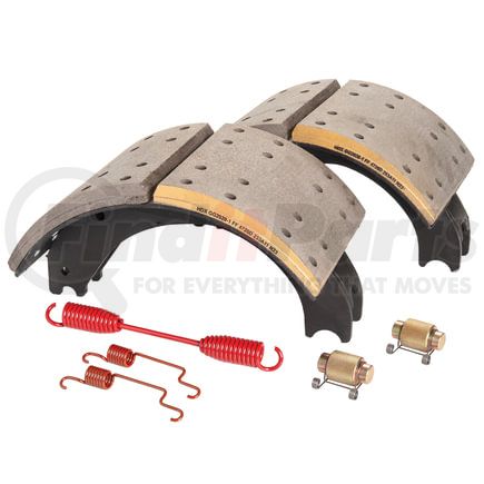 GG4726ES2HDG by HALDEX - Drum Brake Shoe Kit - Reman, Rear, Relined, 2 Brake Shoes, with Hardware, FMSI 4726