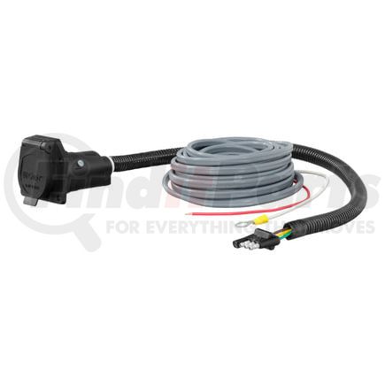 57186 by CURT MANUFACTURING - 4-Way Flat Electrical Adapter with Brake Controller Wiring