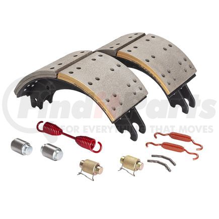 GC4515QG by HALDEX - Drum Brake Shoe Kit - Remanufactured, Rear, Relined, 2 Brake Shoes, with Hardware