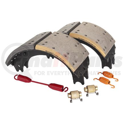 GC4709ESG by HALDEX - Drum Brake Shoe Kit - Remanufactured, Rear, with Hardware, for Eaton "ES" Applications