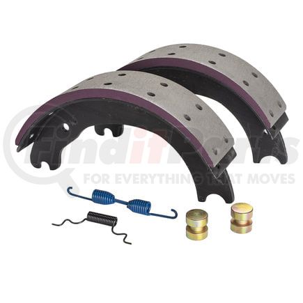GD1443EG by HALDEX - Drum Brake Shoe Kit - Remanufactured, Rear, Relined, with Hardware, for Eaton "ES"