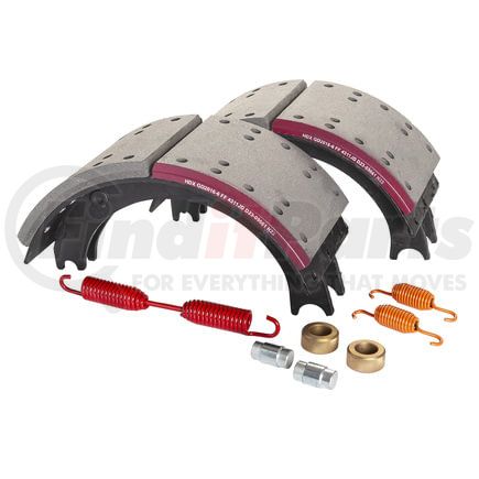 GD4311EG by HALDEX - Drum Brake Shoe Kit - Remanufactured, Rear, Relined, 2 Brake Shoes, with Hardware