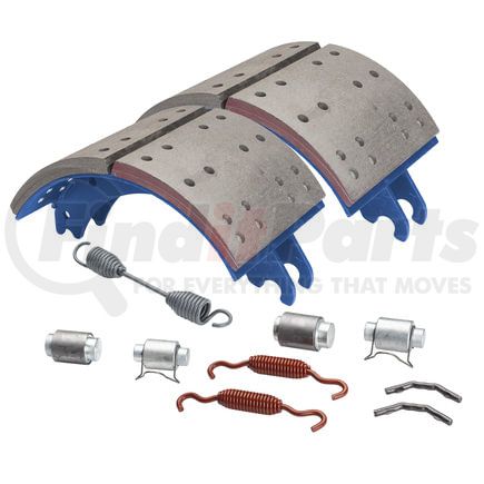 GD4710QJ by HALDEX - Drum Brake Shoe Kit - Rear, New, 2 Brake Shoes, with Hardware, FMSI 4710, for Meritor "Q" Plus Applications