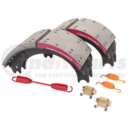 GD4709ESG by HALDEX - Drum Brake Shoe Kit - Remanufactured, Rear, with Hardware, for Eaton "ES" Applications