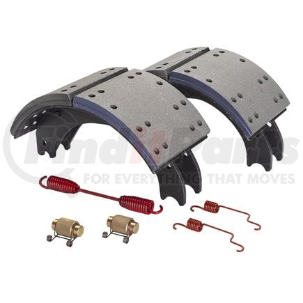 GF4709ES2G by HALDEX - Drum Brake Shoe Kit - Remanufactured, Rear, Relined, with Hardware, for use with Eaton "ESII"