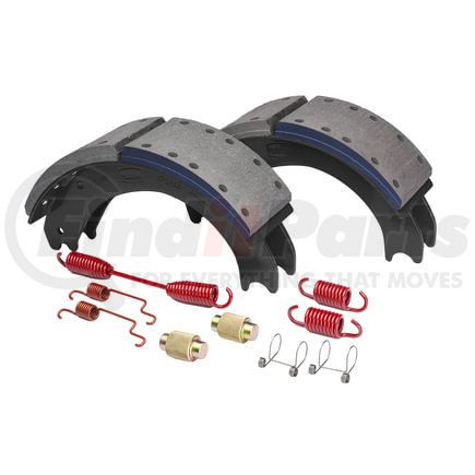 GF4719ES2G by HALDEX - Drum Brake Shoe Kit - Remanufactured, Rear, Relined, with Hardware, for Eaton "ESII" Applications