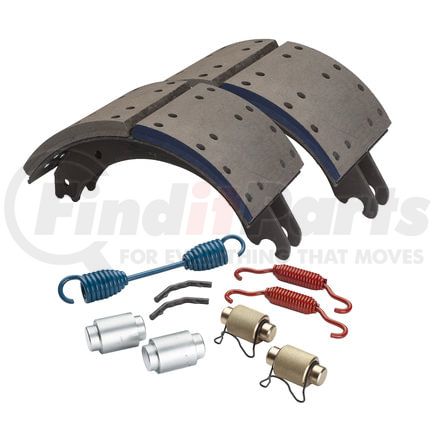 GF4718QG by HALDEX - Drum Brake Shoe Kit - Remanufactured, Rear, Relined with Hardware, for Meritor "Q" Plus Applications