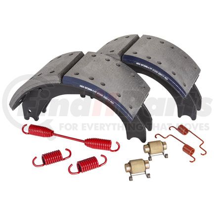 GF4725ES2G by HALDEX - Drum Brake Shoe Kit - Remanufactured, Front, with Hardware, for Eaton "ESII" Applications