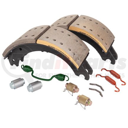 GG4514QMG by HALDEX - Drum Brake Shoe Kit - Remanufactured, Front, Relined, 2 Brake Shoes, with Hardware, FMSI 4514, for Meritor "Q" Relocated Spring Hole Applications