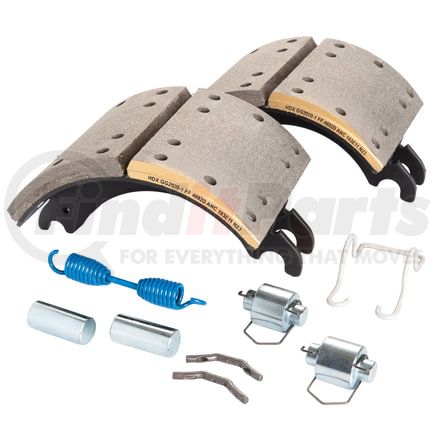 GG4692DQUG by HALDEX - Drum Brake Shoe Kit - Remanufactured, Rear, Relined, 2 Brake Shoes, with Hardware, FMSI 4692, for Dana FC Applications