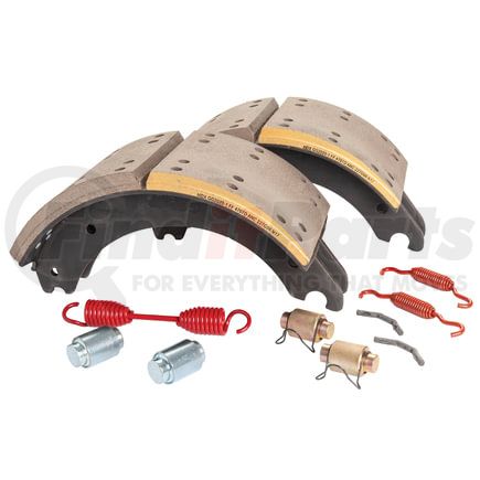 GG4707QMG by HALDEX - Drum Brake Shoe Kit - Remanufactured, Rear, Relined, 2 Brake Shoes, with Hardware, FMSI 4707, for Meritor "Q" Plus Heavy Duty Web Applications