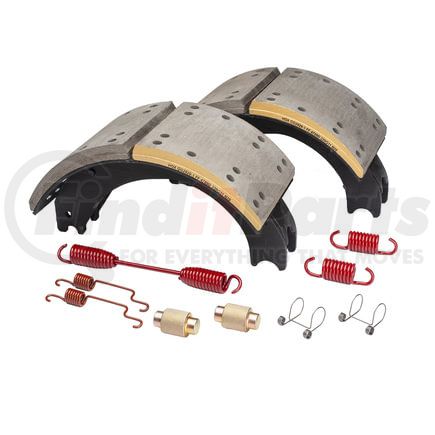 GG4709ES2HDG by HALDEX - Drum Brake Shoe Kit - Remanufactured, Rear, Relined, 2 Brake Shoes, with Hardware, FMSI 4709, for Eaton "ESII" 2nd generation Applications