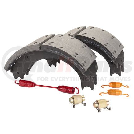 GN4709ESG by HALDEX - Drum Brake Shoe Kit - Remanufactured, Rear, with Hardware, for Eaton "ES" Applications