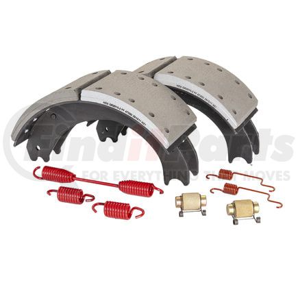 GR4725ES2G by HALDEX - Drum Brake Shoe Kit - Remanufactured, Front, Relined, 2 Brake Shoes, with Hardware