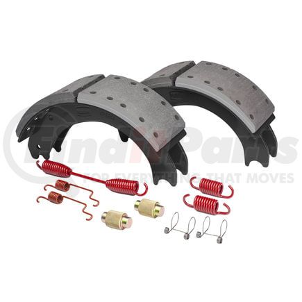 GR4719ES2G by HALDEX - Drum Brake Shoe Kit - Remanufactured, Front, Relined, 2 Brake Shoes, with Hardware, FMSI 4719