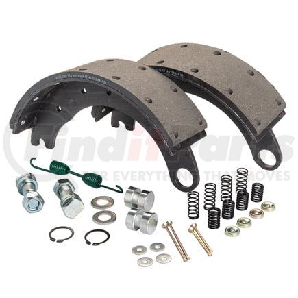 HV761308TG by HALDEX - Drum Brake Shoe Kit - Remanufactured, Rear, Relined, 2 Brake Shoes, with Hardware, FMSI 1308, for Meritor "T" Applications