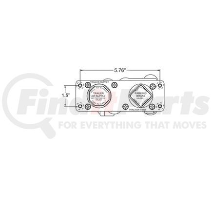 KN20636 by HALDEX - Manifold Dash Valve - Horizontal Mounting, Air Supply and Parking Brake, 3/8 in. Ports, OEM N4400FE