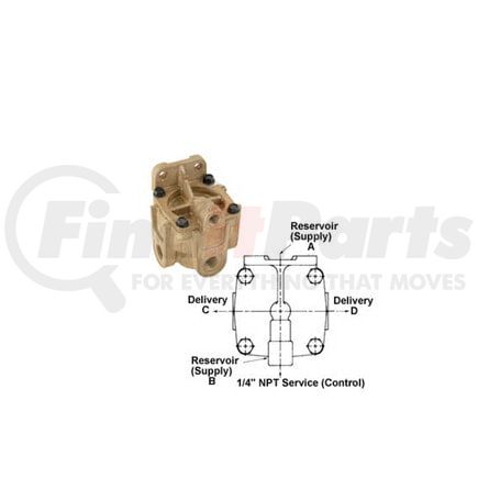 KN28500 by HALDEX - Air Brake Relay Valve - Core Group 225, 5.6 ± 1.0 PSI Cracking Pressure