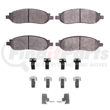 1551-1068-01 by DYNAMIC FRICTION COMPANY - 5000 Advanced Pads - Semi-Metallic and Hardware Kit