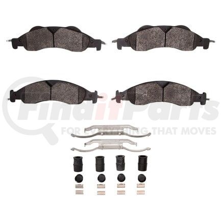 1551-1278-01 by DYNAMIC FRICTION COMPANY - 5000 Advanced Pads - Semi-Metallic and Hardware Kit