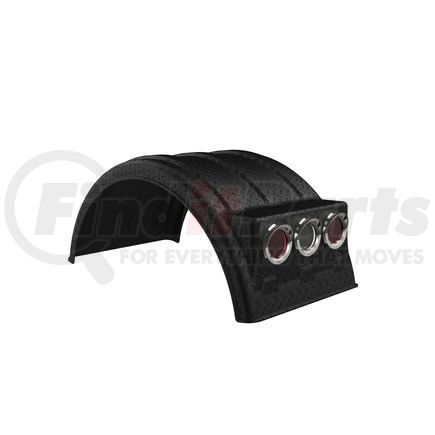 10001887 by MINIMIZER - Dual Fender for 22.5 Tire Diamond Plate Black (Light Box)