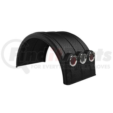 10001916 by MINIMIZER - One Piece Single Axle Fender Diamond Plate Black (Light Box)