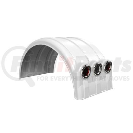 10001920 by MINIMIZER - One Piece Single Axle Fender White (Light Box)