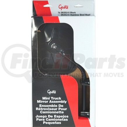 282525 by GROTE - MIRROR, BLACK, MINI-TRUCK ASMBY, RETAIL PK