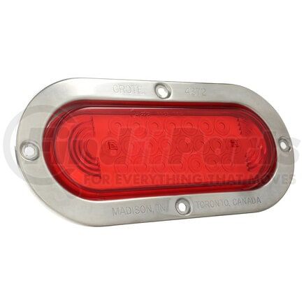 53972 by GROTE - SuperNova LED Stop Tail Turn Light - Oval, Stainless Steel Theft-Resistant Flange