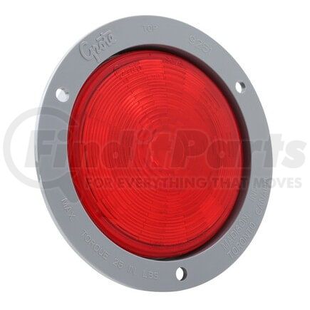 547823 by GROTE - Brake / Turn Signal Light - 4 in. Round. LED, Red, with Gray Theft-Resistant Flange