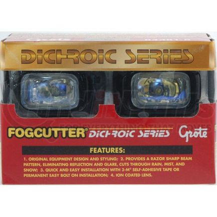 643815 by GROTE - Fog Light - Rectangular, Halogen, White, Clear Lens, with Micro Slim-Line