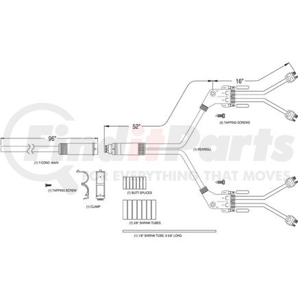 67040 by GROTE - Harness Repair Kit, Rear sill & Main Repair Kit