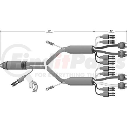 67570 by GROTE - UBS Harness Rear Sill Option, Blue Drop, Female-Pin, 56" Long