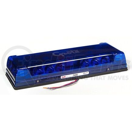 76985 by GROTE - 17" Low-Profile LED Mini Light Bar - Permanent Mount, Blue