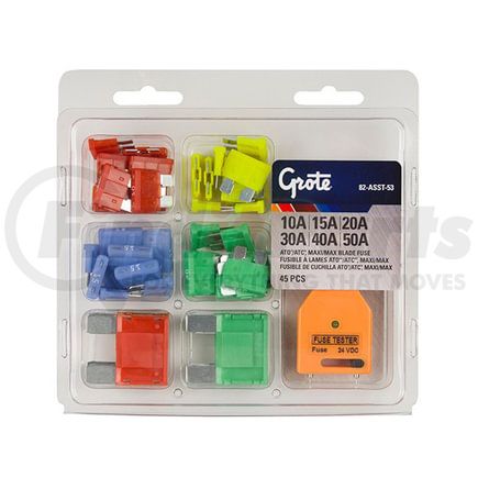 82ASST53 by GROTE - Standard & Large Blade Fuse Assortment, 45 Pk