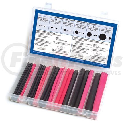 836505 by GROTE - Shrink Tubing Kit, 3:1, Dual Wall, Black/Red, 50 Pk