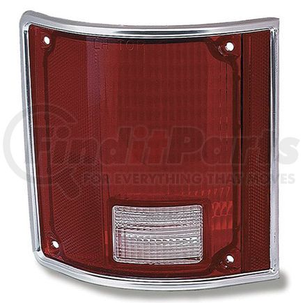 852525 by GROTE - Brake / Tail Light Combination Lens - Rectangular, Red and Clear, Left, with Trim