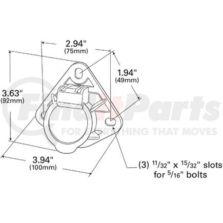 87240 by GROTE - ULTRA-PIN RCPTCLE, 3 HOLE MNT, w/ TRML KIT