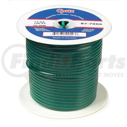 876006 by GROTE - Primary Wire, 12 Gauge, Green, 100 Ft Spool