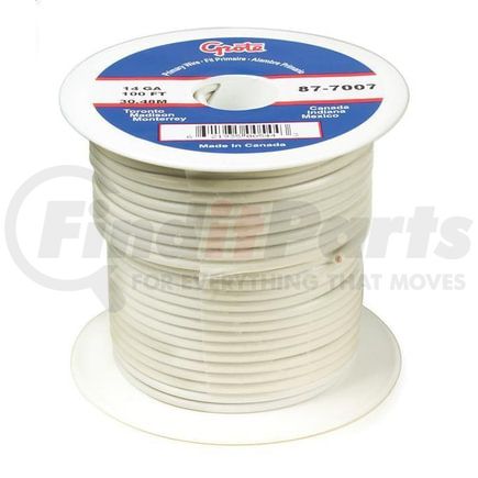 Grote 897007 Primary Wire 25 ft. White General Purpose Thermoplastic (GPT) Wire, 14 GA, SAE J1128