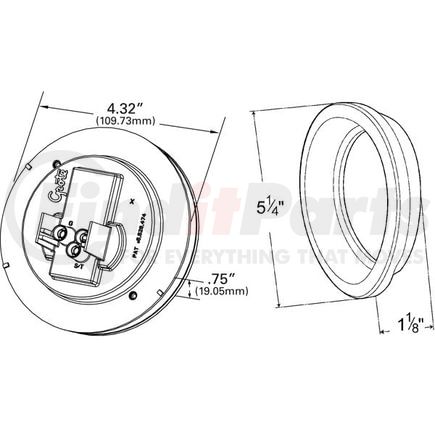 G40125 by GROTE - Hi Count® 4" LED Stop / Tail / Turn Light - Kit (G4002 + 91740 + 67090), Multi Pack